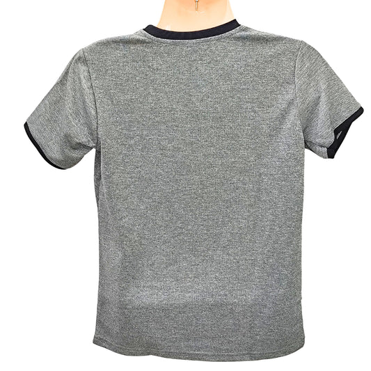 Poly Gray Men Round Neck Half/S Men T-shirt