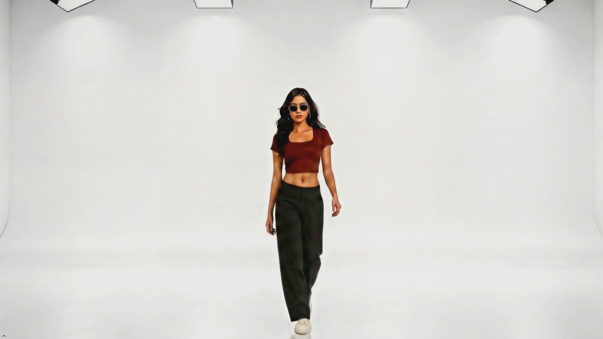 Women's Maroon Square Neck Crop Top video - FASHFILO™