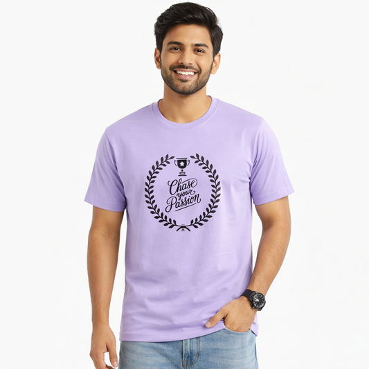 Men Typography Print Round Neck Cotton Round Neck Casual Tshirt