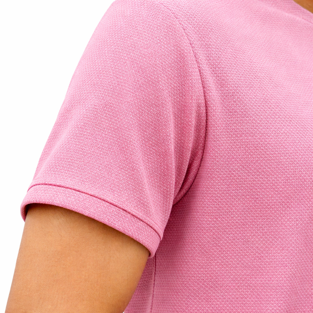 Men Funky Mosaic Solid Pink Round Neck Polyester Casual Tshirt