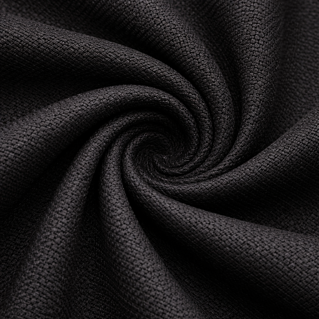 Men Mosaic Solid Black Round Neck Polyester Casual Tshirt